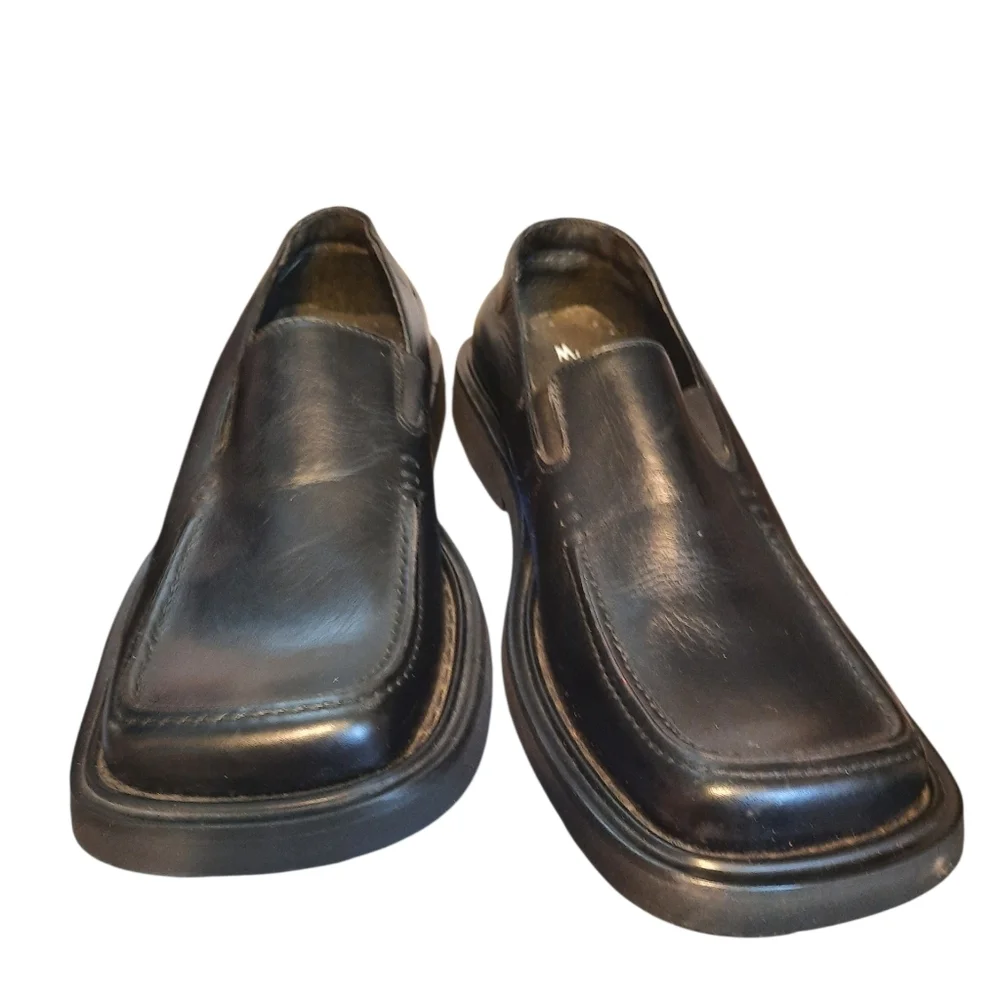 Vintage Emperador Men's Black Leather Loafers 8.5